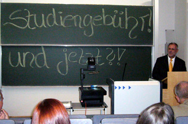 Foto 2 Werner Pfisterer MdL auf der RCDS-Veranstaltung zum Thema Studiengebühren / Hochschule der Medien in Stuttgart