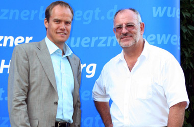 Foto OB-Kandidat Dr. Eckart Würzner und Werner Pfisterer MdL