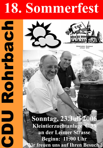 Plakat 18. Sommerfest der CDU Rohrbach