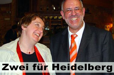Foto: Die Wahlsieger von Heidelberg: Theresia Bauer MdL (Grüne) und Werner Pfisterer MdL (CDU)