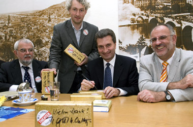 Ministerpräsident Günther H. Oettinger besuchte gemeinsam mit Werner Pfisterer MdL die Rhein-Neckar-Zeitung