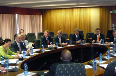 Foto1: Werner Pfisterer MdL mit Staatssekretär Drautz und einer baden-württembergischen Wirtschaftsdelegation in Südafrika