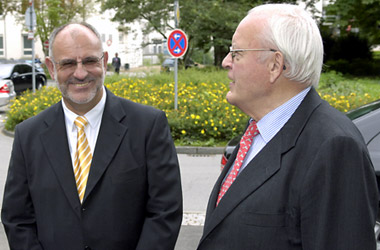 Foto Werner Pfisterer MdL trifft beim 2. Heidelberger Gesundheitstag Altbundespräsident Roman Herzog