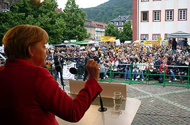 Europawahl 2009: Kundgebung der Vorsitzenden der CDU Deutschlands, Bundeskanzlerin Dr. Angela Merkel MdB, in Heidelberg