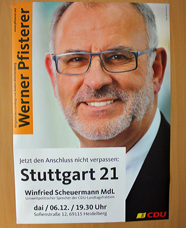 Ankündigungsplakat Werner Pfisterer MdL