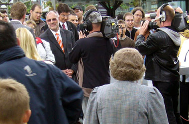 Foto 3 SWR-Sendung Ländersache auf dem Bismarckplatz in Heidelberg