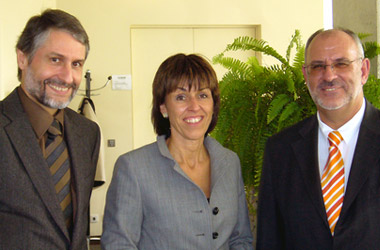Foto Bürgermeister Dr. Gerner, Ministerin Dr. Stolz und Werner Pfisterer MdL