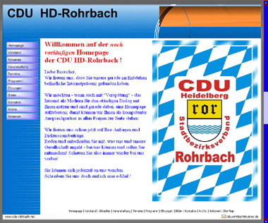 Screenshot: CDU Rohrbach mit neuem Internetauftritt online