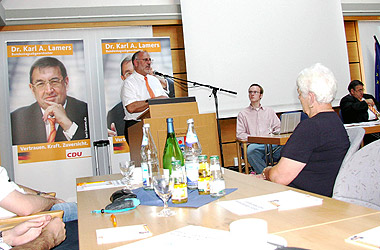Ortsvorsitzendenkonferenz von Dr. Karl A. Lamers MdB in Hirschberg - Werner Pfisterer MdL: 