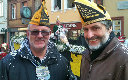 Werner Pfisterer MdL und Bürgermeister Dr. Joachim Gerner auf dem 163. Heidelberger Fastnachtsumzug